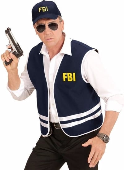 Politie FBI verkleedset - 1x - zwart/wit - gilet/pet - volwassenen - Politie verkleedkleding kostuums XL