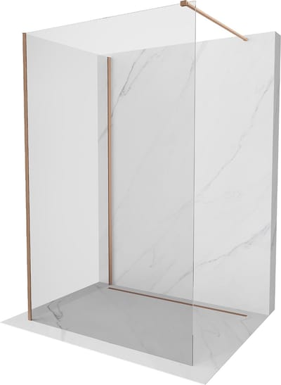 Mexen Kioto douchescherm Walk-in 90 x 70 , transparant, geborsteld koper - 800-090-212-65-00-070