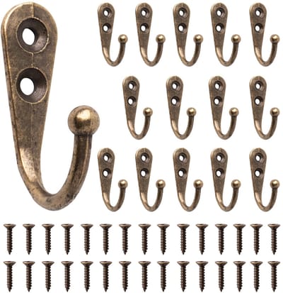 15 stuks haken rustieke haken handdoekhaken retro haken muur kleerhangers brons haken