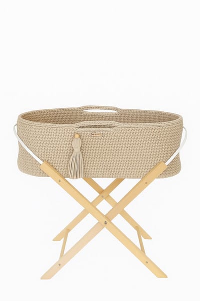 Mozesmand BOHO Handgemaakt met standaard - lichtbeige