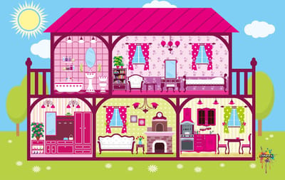 Vinyl | Speelkleed vinyl | Poppenhuis | 140x195 cm