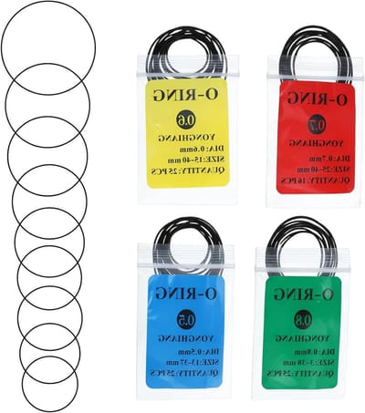 Set van Waterdichte Rubber O-ringen voor Horloge, 0.5/0.6/0.7/0.8mm, Horloge Reparatie Onderdelen en Gaskets
