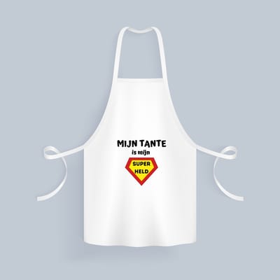 Akyol - mijn tante is mijn superheld Keukenschort - Tante - super tante - verjaardag - cadeautje voor tante - tante artikelen - kado - geschenk - 82 bij 71 cm