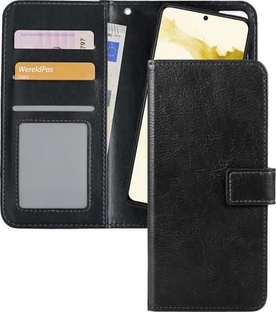 Hoesje - 2 in 1 - Geschikt voor Samsung Galaxy S22 - Met Uitneembare Hard Cover - Bookcase - Wallet Case - Met Pasjeshouder - Book Case - Uitneembaar - Pashouder - Kunstleer - Telefoonhoesjes - Zwart