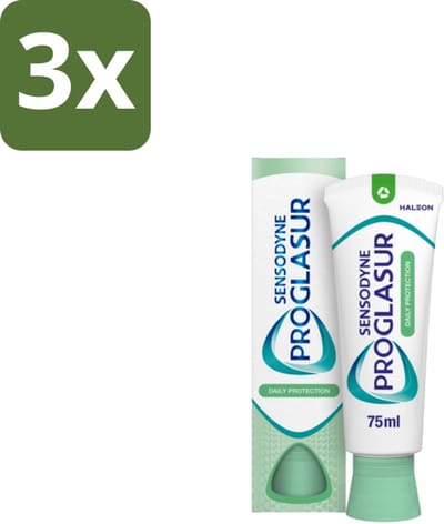 3 x Sensodyne Tandpasta ProGlasur Daily Protection Daily Protection 75 ml - Tanderosis - Tandpasta - Gevoelige Tanden - Tandglazuur - Gaatjes