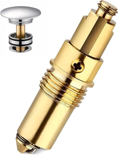 Wastafel Plug - Afvoerstop Messing - Water Dicht Maken - Veerbelast Klikmechanisme - Universele Pasvorm - Messing