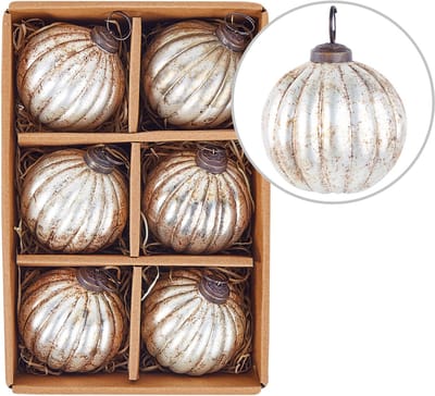 IVOIRE - Kerstballen set van 6 - Zilver - Glas