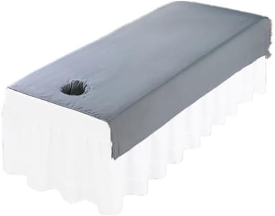 Dailygoods - Bedovertrek Massagetafel - Wasbaar en Herbruikbaar - Donkergrijs - Hygiënisch en Comfortabel - Geschikt voor Schoonheidssalon en Spa - 20...