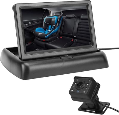 Baby Autocamera - Babyfoon Monitor - Veilig Reizen - 360 Graden Rotatie - 43 Inch Scherm - Zwart