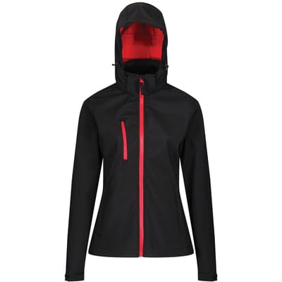 Regatta Dames/dames Venturer 3-lagige Membraan Soft Shell Jacket (Zwart/Rood)