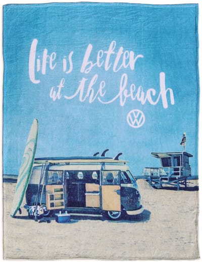 BRISA VW Collection - Volkswagen T1 Bulli Bus zachte fleece deken, knuffeldeken (150x200cm)