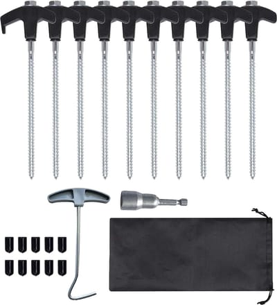 Stevige draaibare schroefharingen - 10 stuks, T-greep schroeven voor camping en outdoor gebruik