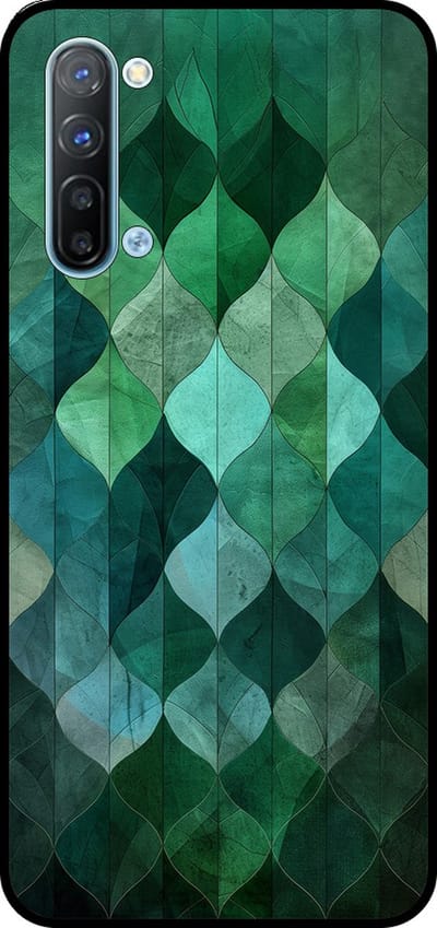 Smartphonica Telefoonhoesje Geschikt voor Oppo Reno3 5G met groene bladeren opdruk - TPU backcover case green leaf design - Groen geschikt voor Oppo Reno3 5G