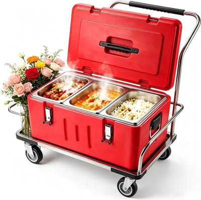 Geïsoleerde Warmhoudbox - Voedselcontainer Thermos - Eten Warm Houden - Drielaagse Isolatie - 255 Liter - Zilver