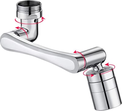 Draaibare kraanopzetstuk, waterkraan, beluchter, 1440° draaibare waterkraan, straalregelaar, kraan verlengstuk opzetstuk voor keuken en badkamer