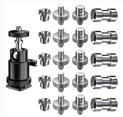 Dailygoods - 21 Stuks Camera Schroef Adapter 1/4 tot 3/8 Inch