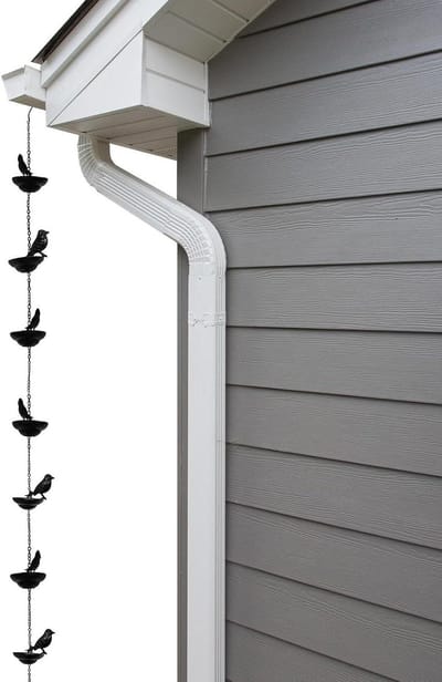 Regenketting - Dakgoot decoratie - Waterafvoer tuin - Roestbestendig metaal - 100 cm lengte - Zwart