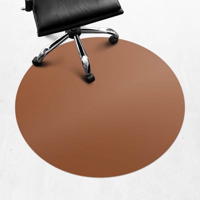 Wallfluent - Vloerbeschermer Retro Baksteen - 100 cm - Bruin Bureaustoelmat - Rond - PVC Vloerbeschermer-Computer Stoel Mat-Werkplekdecoraties - Levendige en warme kleuren