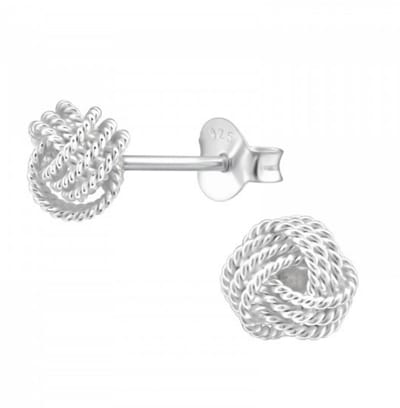 La Rosa Princesa Knoop Oorknoppen - Zilver - 5mm Dames Oorbellen Knot