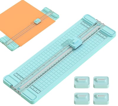 Papier Snijder - Papier Snijapparaat - Kantoorwerk Kaarten Maken - 4-in-1 Verwisselbaar - 365 cm - Blauw