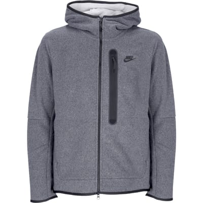 Herenhoodie met rits, sportkleding, Tech Fleece, winterhoodie met volledige rits, zwart/zwart