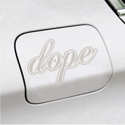 Bumpersticker - Dope - 9,7 X 14,8 - Zilver