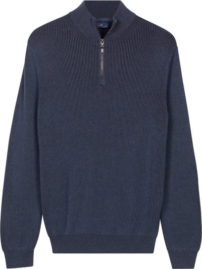 Baileys - Heren - Trui - Ribgebreid - Katoenen Pullover - Dark Denim - 528419-675