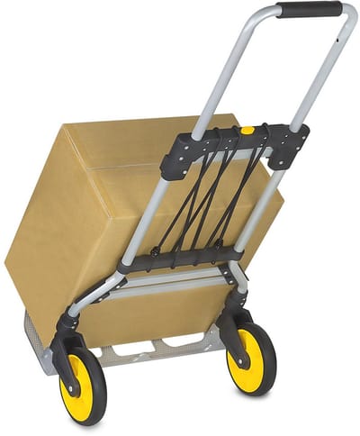 Opvouwbare Handtruck en Dolly - 250 lbs Capaciteit Bagage Trolley Cart met Telescopische Handvat en Rubber Wielen