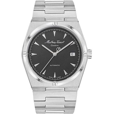 Mathey-Tissot Zeus Roestvrij Staal Zwarte Wijzerplaat Automatisch H118ATAN Herenhorloge zwart