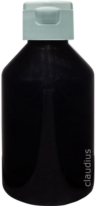 Lege Plastic Fles 250 ml zwart met Witte klepdop - set van 10 stuks - navulbaar - leeg