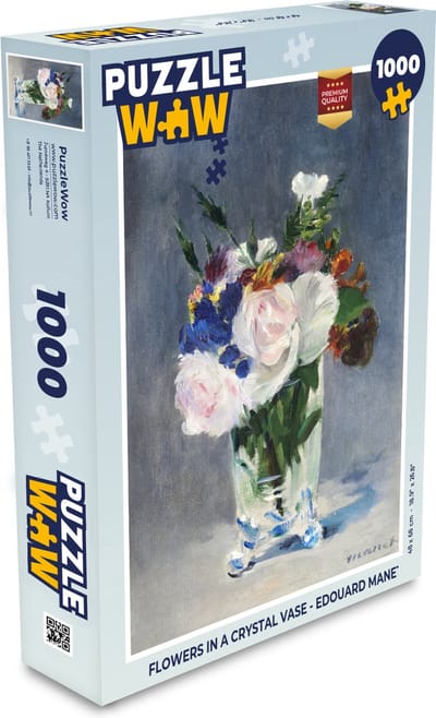 Puzzel Flowers in a crystal vase - Edouard Manet - Legpuzzel - Puzzel 1000 stukjes volwassenen