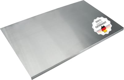 Werkblad Kneedplank - Keukenplaat Bakplank - Kneden Snijden Bakken - Met Aanslagrand - 80 x 50 cm - Roestvrij Staal
