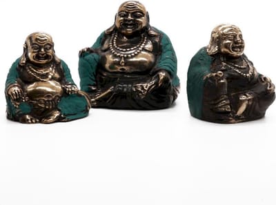 Set van 3 - Happy Buddha's (verschillende maten)