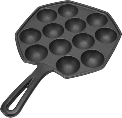 Takoyaki Pan - Poffertjespan - Snacks Maken - Gelijkmatige Hitteverdeling - 30 Cm - Zwart