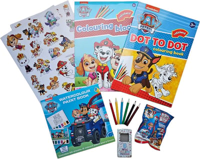 PakketVolPret – Paw Patrol speelgoed voor onderweg – doeboek en knutselpakket met kleuren, stickers & puzzels – reisspeelgoed kinderen – 3-6 jaar