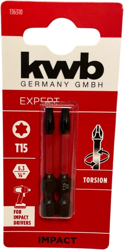 KWB 2 bitjes torsion 50 mm T15 s2