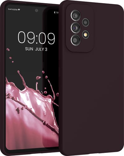 kwmobile telefoonhoesje geschikt voor Samsung Galaxy A53 5G - Hoesje met siliconen coating - Smartphone case in braam