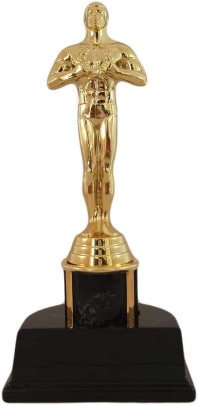 Trofee Standbeeld - Prijstrofee Herdenking - Prestaties Vieren - Massieve Basis - 8 inch - Goud Zwart