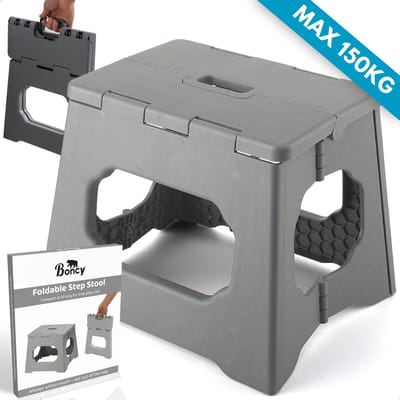 Boncy® Premium Opstapje Inklapbaar XL - Volwassenen & Kinderen - Opstapkrukje Opvouwbaar voor Keuken Badkamer Caravan & Camper - 30 x 24 x 24 CM - Camping Krukje - Opstapjes - Trapje Kind - Opstap