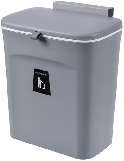 Hanging Afvalbak van 9 Liter met Deksel, Ideaal voor Keuken, Composteerbare Afvaloplossing en Ruimtebesparende Keukenaccessoires