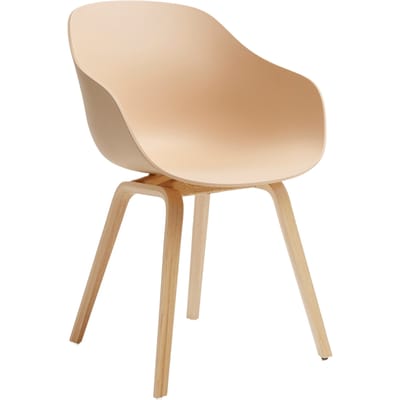 HAY About A Chair AAC 222 - Standaard glijders kunststof - Eiken gelakt (op waterbasis) - pale peach 2.0