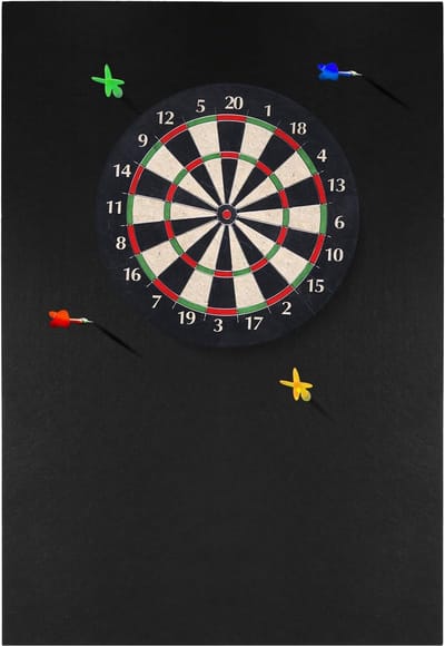 Dartbord muurbeschermers - Vilt tegels - Muren beschermen - Opvouwbaar ontwerp - 91 x 61 cm - Zwart