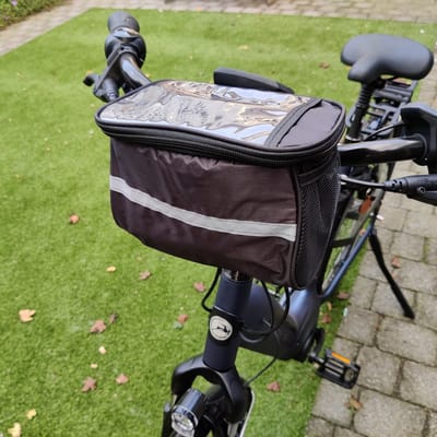 Stuur fietstasje-met smartphone of kaarthouder-Fietstasje voor aan het stuur. Ook geschikt voor e-bike.