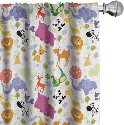 ABAKUHAUS – Cartoon-Dier Voorhangen – 2x75x175 cm – microvezel