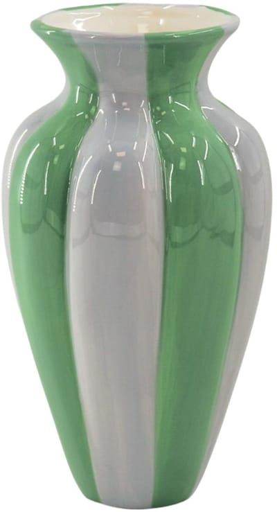Housevitamin Bloemenvaas- Geplooide Vaas- Keramiek- Lila/Groen- 16,5x16,5x29,5 cm