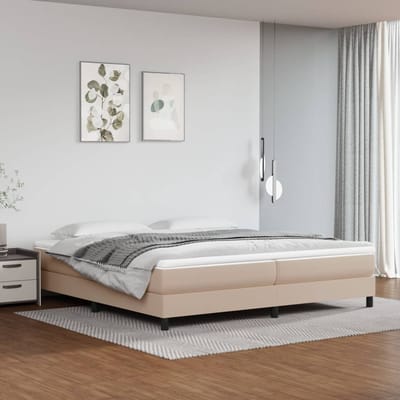 vidaXL - Boxspring - bed - kunstleer - cappuccinokleurig - 200x200 - cm