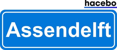 Hacebo - Plaatsnaam Sticker - 29x10 CM - Assendelft sticker - Verkeersborden sticker - grappige cadeaus - Assendelft
