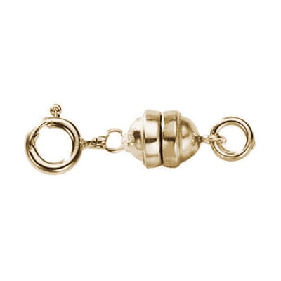 Magneetsluiting met veerring, geelgoud 585/-