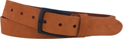 Leren Heren/Dames Riem | 3,5cm breed | Riemmaat: 95cm (totale lengte: 110cm) | 100% echt leer | Kleur: cognac | Nikkelvrije gesp
