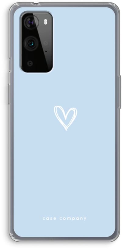 Case Company® - Hoesje geschikt voor OnePlus 9 Pro hoesje - Klein Hart Blauw - Soft Cover Telefoonhoesje - Bescherming aan alle Kanten en Schermrand